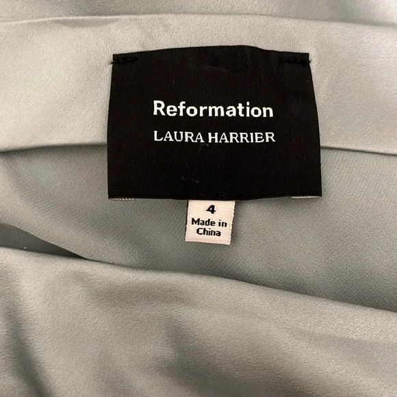 Reformation X Laura Harrier Lakisha Silk Skirt size 4 Aquamarine - Picture 6 of 11